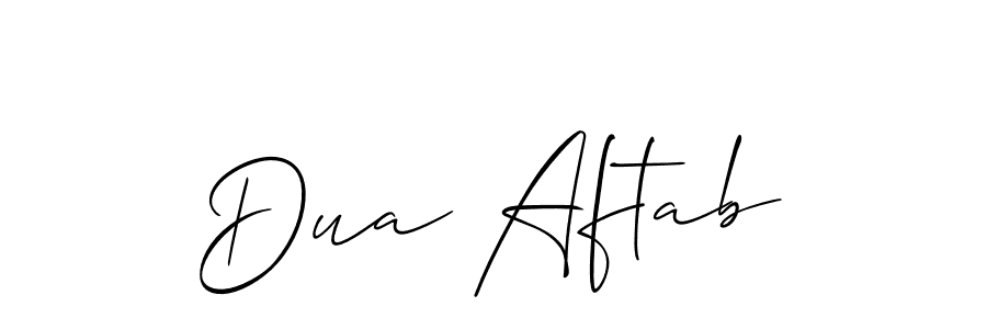 How to make Dua Aftab name signature. Use Allison_Script style for creating short signs online. This is the latest handwritten sign. Dua Aftab signature style 2 images and pictures png
