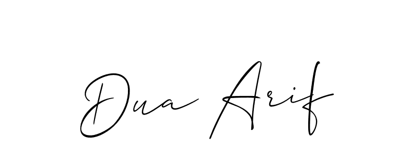 Use a signature maker to create a handwritten signature online. With this signature software, you can design (Allison_Script) your own signature for name Dua Arif. Dua Arif signature style 2 images and pictures png
