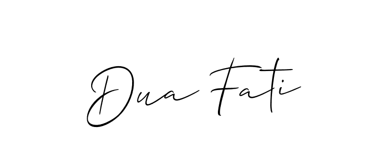 Also we have Dua Fati name is the best signature style. Create professional handwritten signature collection using Allison_Script autograph style. Dua Fati signature style 2 images and pictures png