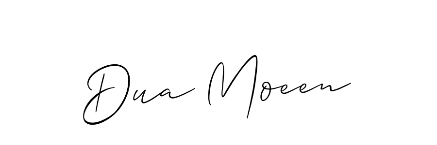 Use a signature maker to create a handwritten signature online. With this signature software, you can design (Allison_Script) your own signature for name Dua Moeen. Dua Moeen signature style 2 images and pictures png
