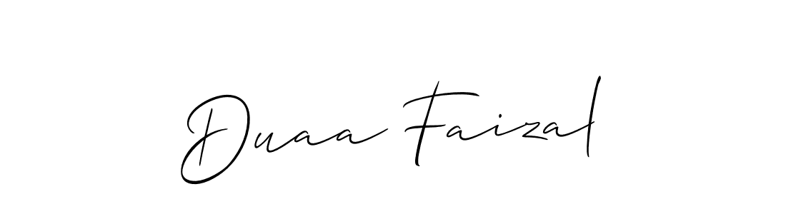 You should practise on your own different ways (Allison_Script) to write your name (Duaa Faizal) in signature. don't let someone else do it for you. Duaa Faizal signature style 2 images and pictures png
