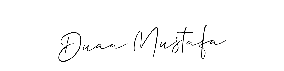 Design your own signature with our free online signature maker. With this signature software, you can create a handwritten (Allison_Script) signature for name Duaa Mustafa. Duaa Mustafa signature style 2 images and pictures png
