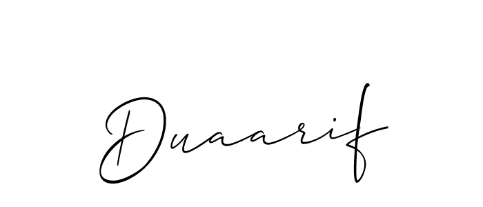 Make a beautiful signature design for name Duaarif. Use this online signature maker to create a handwritten signature for free. Duaarif signature style 2 images and pictures png