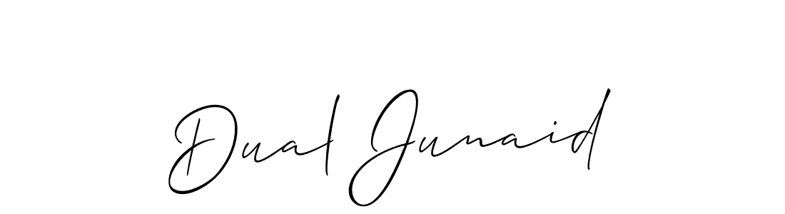 It looks lik you need a new signature style for name Dual Junaid. Design unique handwritten (Allison_Script) signature with our free signature maker in just a few clicks. Dual Junaid signature style 2 images and pictures png