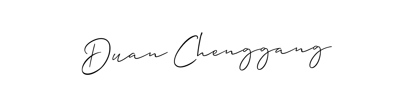 if you are searching for the best signature style for your name Duan Chenggang. so please give up your signature search. here we have designed multiple signature styles  using Allison_Script. Duan Chenggang signature style 2 images and pictures png