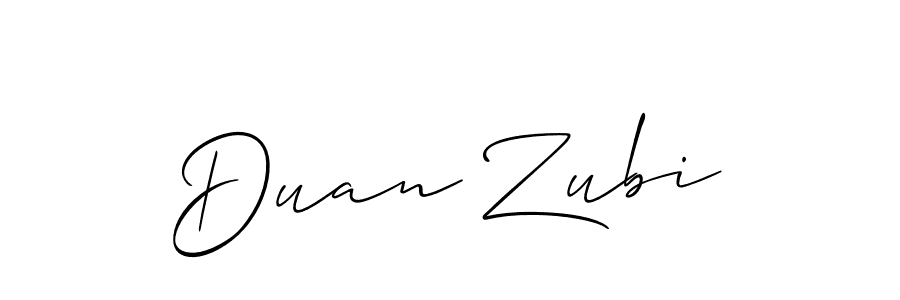 How to make Duan Zubi name signature. Use Allison_Script style for creating short signs online. This is the latest handwritten sign. Duan Zubi signature style 2 images and pictures png