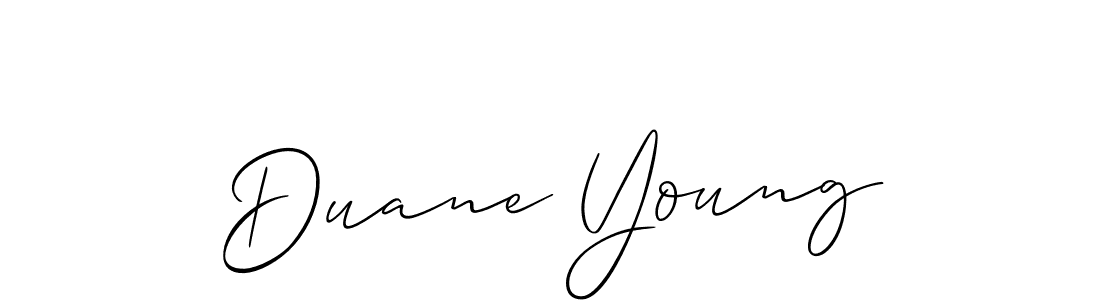 Duane Young stylish signature style. Best Handwritten Sign (Allison_Script) for my name. Handwritten Signature Collection Ideas for my name Duane Young. Duane Young signature style 2 images and pictures png