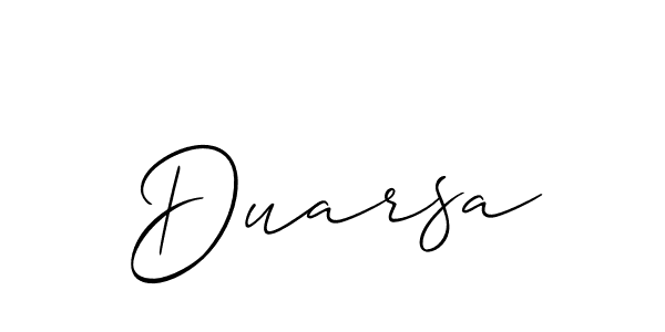 Make a beautiful signature design for name Duarsa. With this signature (Allison_Script) style, you can create a handwritten signature for free. Duarsa signature style 2 images and pictures png