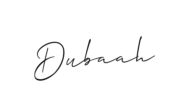 Make a beautiful signature design for name Dubaah. With this signature (Allison_Script) style, you can create a handwritten signature for free. Dubaah signature style 2 images and pictures png
