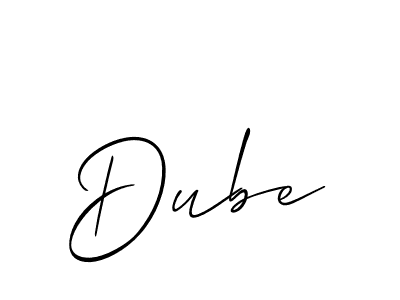 Use a signature maker to create a handwritten signature online. With this signature software, you can design (Allison_Script) your own signature for name Dube. Dube signature style 2 images and pictures png