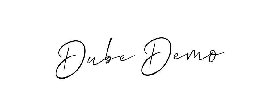The best way (Allison_Script) to make a short signature is to pick only two or three words in your name. The name Dube Demo include a total of six letters. For converting this name. Dube Demo signature style 2 images and pictures png