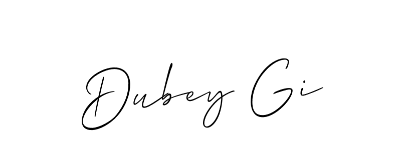Create a beautiful signature design for name Dubey Gi. With this signature (Allison_Script) fonts, you can make a handwritten signature for free. Dubey Gi signature style 2 images and pictures png