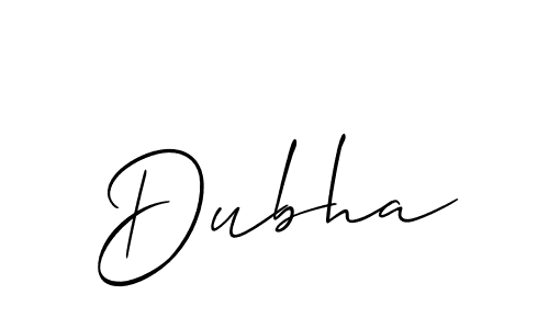 How to make Dubha name signature. Use Allison_Script style for creating short signs online. This is the latest handwritten sign. Dubha signature style 2 images and pictures png