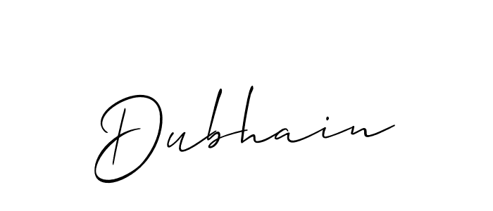 Allison_Script is a professional signature style that is perfect for those who want to add a touch of class to their signature. It is also a great choice for those who want to make their signature more unique. Get Dubhain name to fancy signature for free. Dubhain signature style 2 images and pictures png