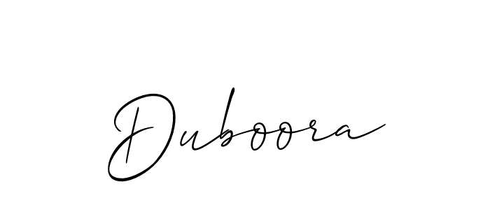 Also we have Duboora name is the best signature style. Create professional handwritten signature collection using Allison_Script autograph style. Duboora signature style 2 images and pictures png