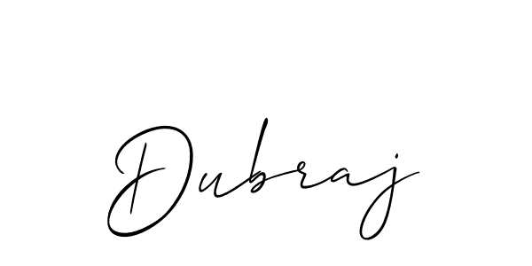 How to make Dubraj name signature. Use Allison_Script style for creating short signs online. This is the latest handwritten sign. Dubraj signature style 2 images and pictures png