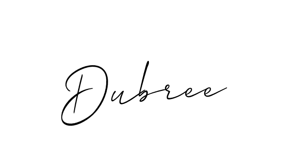 How to make Dubree name signature. Use Allison_Script style for creating short signs online. This is the latest handwritten sign. Dubree signature style 2 images and pictures png