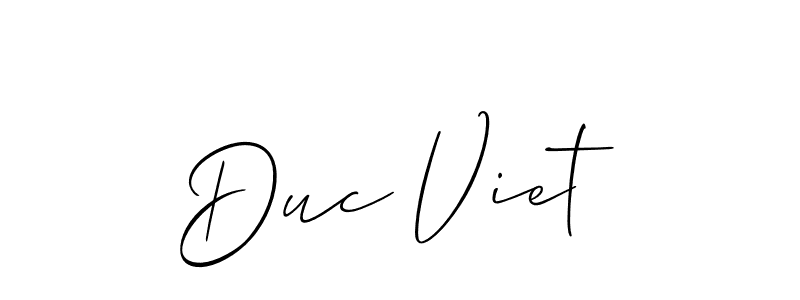 Create a beautiful signature design for name Duc Viet. With this signature (Allison_Script) fonts, you can make a handwritten signature for free. Duc Viet signature style 2 images and pictures png