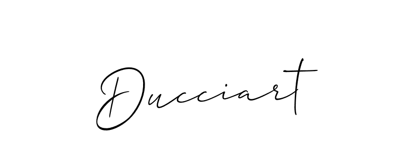 Design your own signature with our free online signature maker. With this signature software, you can create a handwritten (Allison_Script) signature for name Ducciart. Ducciart signature style 2 images and pictures png