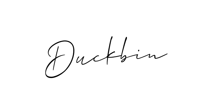 Also we have Duckbin name is the best signature style. Create professional handwritten signature collection using Allison_Script autograph style. Duckbin signature style 2 images and pictures png