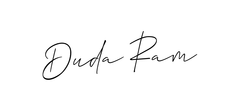 How to make Duda Ram name signature. Use Allison_Script style for creating short signs online. This is the latest handwritten sign. Duda Ram signature style 2 images and pictures png
