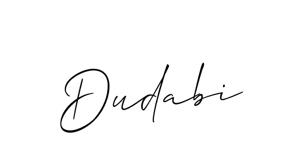 You should practise on your own different ways (Allison_Script) to write your name (Dudabi) in signature. don't let someone else do it for you. Dudabi signature style 2 images and pictures png