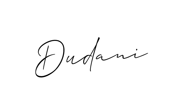 Dudani stylish signature style. Best Handwritten Sign (Allison_Script) for my name. Handwritten Signature Collection Ideas for my name Dudani. Dudani signature style 2 images and pictures png