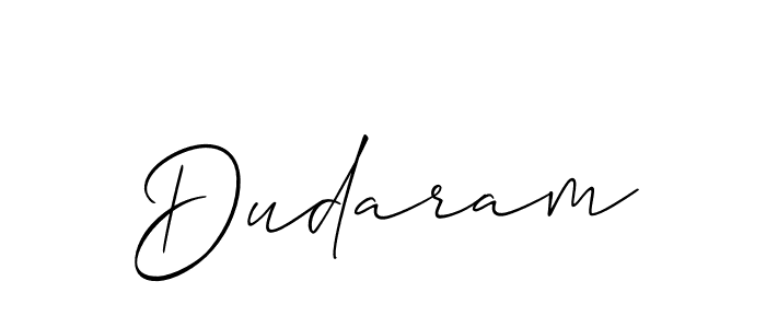 Once you've used our free online signature maker to create your best signature Allison_Script style, it's time to enjoy all of the benefits that Dudaram name signing documents. Dudaram signature style 2 images and pictures png