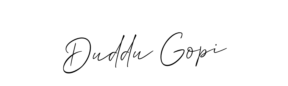 Design your own signature with our free online signature maker. With this signature software, you can create a handwritten (Allison_Script) signature for name Duddu Gopi. Duddu Gopi signature style 2 images and pictures png