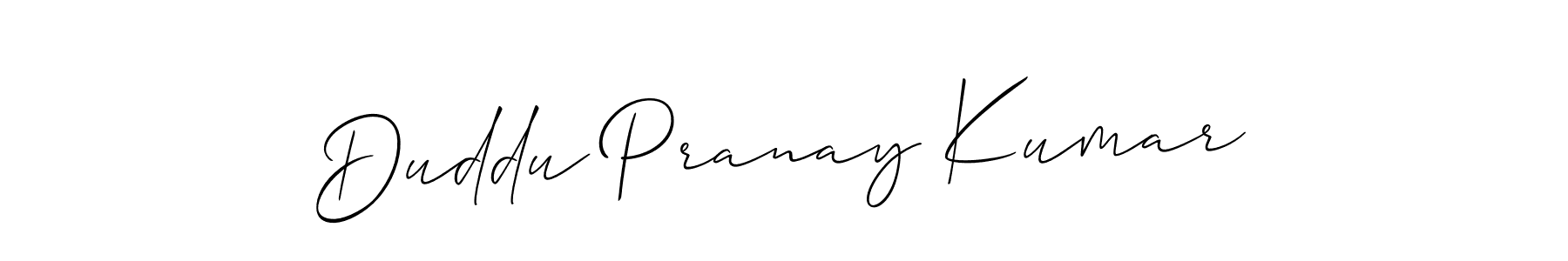 Also You can easily find your signature by using the search form. We will create Duddu Pranay Kumar name handwritten signature images for you free of cost using Allison_Script sign style. Duddu Pranay Kumar signature style 2 images and pictures png