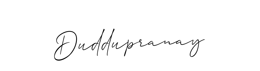 It looks lik you need a new signature style for name Duddupranay. Design unique handwritten (Allison_Script) signature with our free signature maker in just a few clicks. Duddupranay signature style 2 images and pictures png