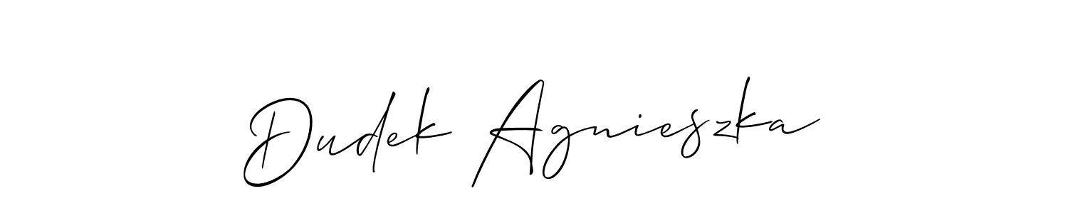 Similarly Allison_Script is the best handwritten signature design. Signature creator online .You can use it as an online autograph creator for name Dudek Agnieszka. Dudek Agnieszka signature style 2 images and pictures png