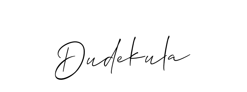 How to make Dudekula signature? Allison_Script is a professional autograph style. Create handwritten signature for Dudekula name. Dudekula signature style 2 images and pictures png