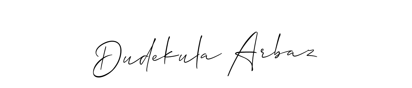 Create a beautiful signature design for name Dudekula Arbaz. With this signature (Allison_Script) fonts, you can make a handwritten signature for free. Dudekula Arbaz signature style 2 images and pictures png