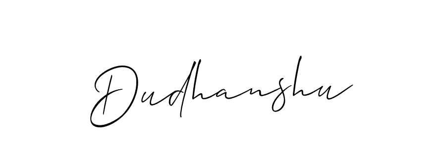 Use a signature maker to create a handwritten signature online. With this signature software, you can design (Allison_Script) your own signature for name Dudhanshu. Dudhanshu signature style 2 images and pictures png