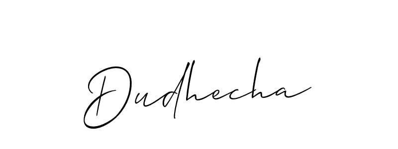 Allison_Script is a professional signature style that is perfect for those who want to add a touch of class to their signature. It is also a great choice for those who want to make their signature more unique. Get Dudhecha name to fancy signature for free. Dudhecha signature style 2 images and pictures png