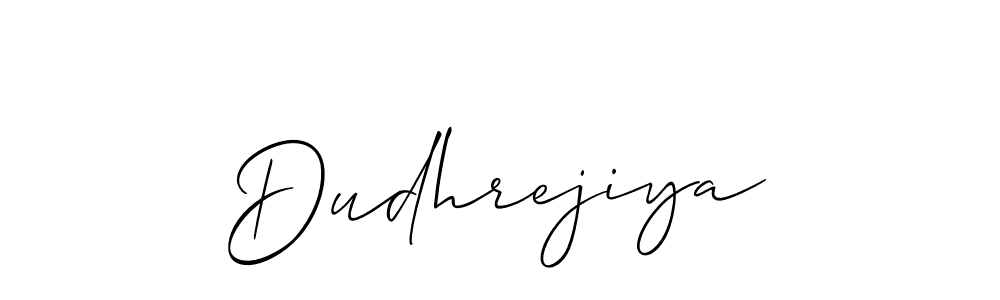 if you are searching for the best signature style for your name Dudhrejiya. so please give up your signature search. here we have designed multiple signature styles  using Allison_Script. Dudhrejiya signature style 2 images and pictures png