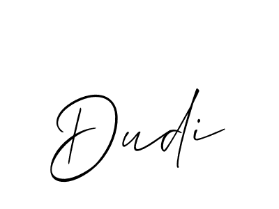 Allison_Script is a professional signature style that is perfect for those who want to add a touch of class to their signature. It is also a great choice for those who want to make their signature more unique. Get Dudi name to fancy signature for free. Dudi signature style 2 images and pictures png