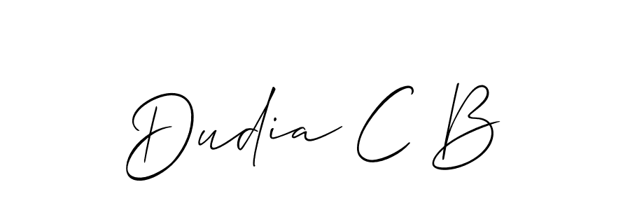 Create a beautiful signature design for name Dudia C B. With this signature (Allison_Script) fonts, you can make a handwritten signature for free. Dudia C B signature style 2 images and pictures png