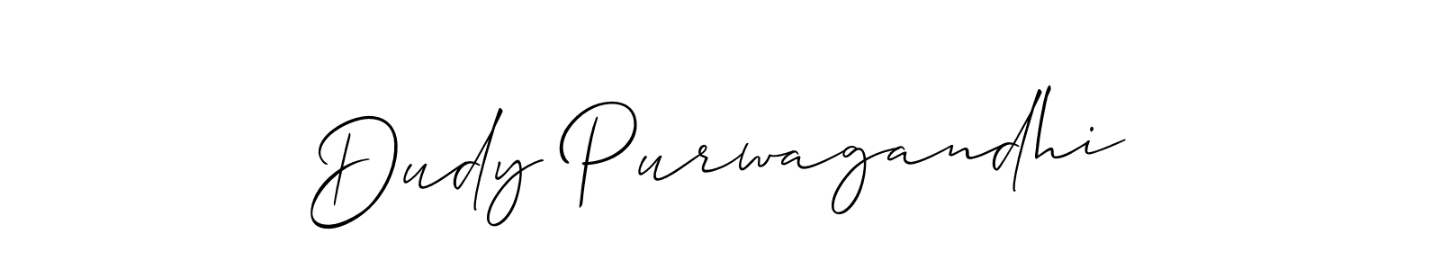 Make a beautiful signature design for name Dudy Purwagandhi. With this signature (Allison_Script) style, you can create a handwritten signature for free. Dudy Purwagandhi signature style 2 images and pictures png