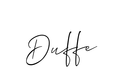 Design your own signature with our free online signature maker. With this signature software, you can create a handwritten (Allison_Script) signature for name Duffe. Duffe signature style 2 images and pictures png