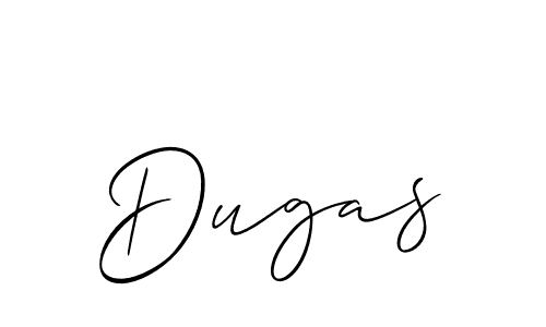 Create a beautiful signature design for name Dugas. With this signature (Allison_Script) fonts, you can make a handwritten signature for free. Dugas signature style 2 images and pictures png