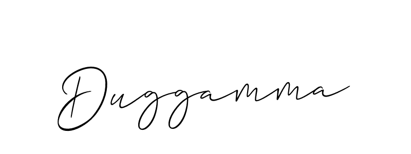 Make a beautiful signature design for name Duggamma. With this signature (Allison_Script) style, you can create a handwritten signature for free. Duggamma signature style 2 images and pictures png
