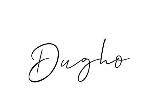 Allison_Script is a professional signature style that is perfect for those who want to add a touch of class to their signature. It is also a great choice for those who want to make their signature more unique. Get Dugho name to fancy signature for free. Dugho signature style 2 images and pictures png