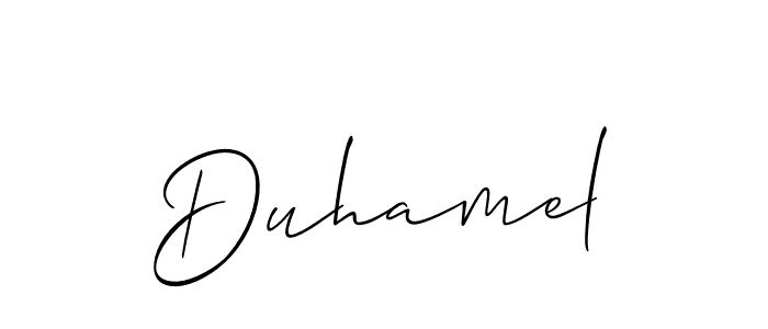 You should practise on your own different ways (Allison_Script) to write your name (Duhamel) in signature. don't let someone else do it for you. Duhamel signature style 2 images and pictures png