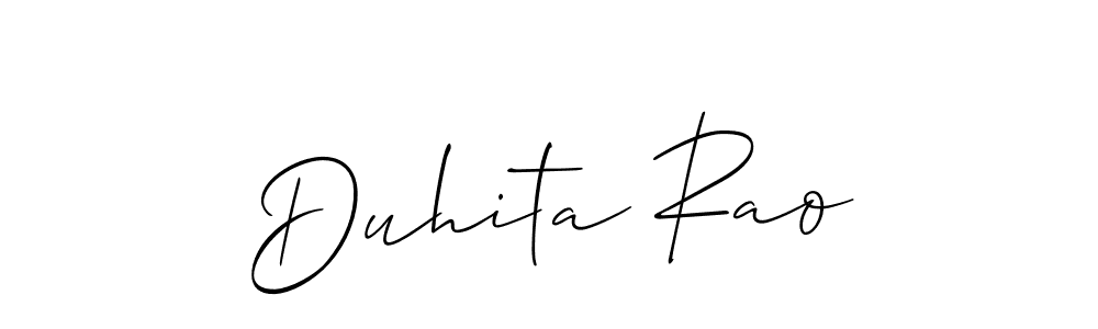 Similarly Allison_Script is the best handwritten signature design. Signature creator online .You can use it as an online autograph creator for name Duhita Rao. Duhita Rao signature style 2 images and pictures png