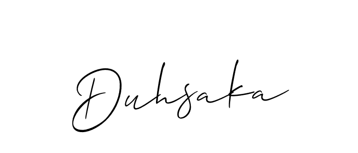 Once you've used our free online signature maker to create your best signature Allison_Script style, it's time to enjoy all of the benefits that Duhsaka name signing documents. Duhsaka signature style 2 images and pictures png