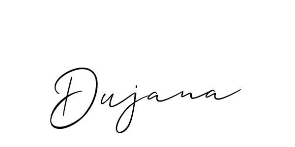 Use a signature maker to create a handwritten signature online. With this signature software, you can design (Allison_Script) your own signature for name Dujana. Dujana signature style 2 images and pictures png