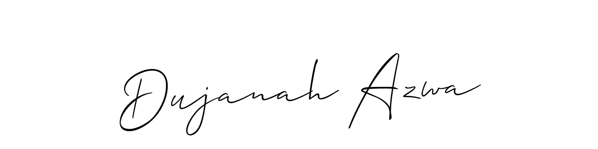 You should practise on your own different ways (Allison_Script) to write your name (Dujanah Azwa) in signature. don't let someone else do it for you. Dujanah Azwa signature style 2 images and pictures png