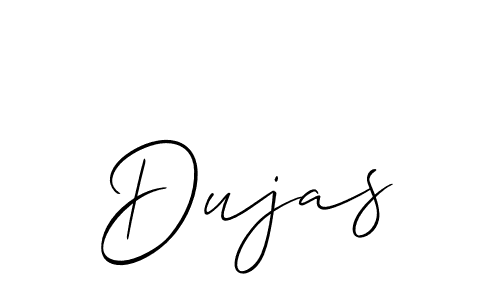 You should practise on your own different ways (Allison_Script) to write your name (Dujas) in signature. don't let someone else do it for you. Dujas signature style 2 images and pictures png